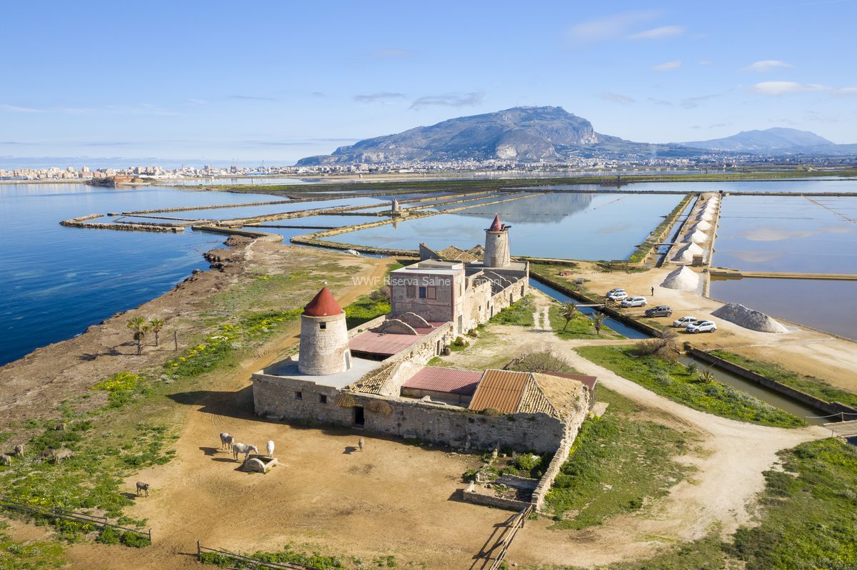 Veduta delle Saline di Trapani e Paceco